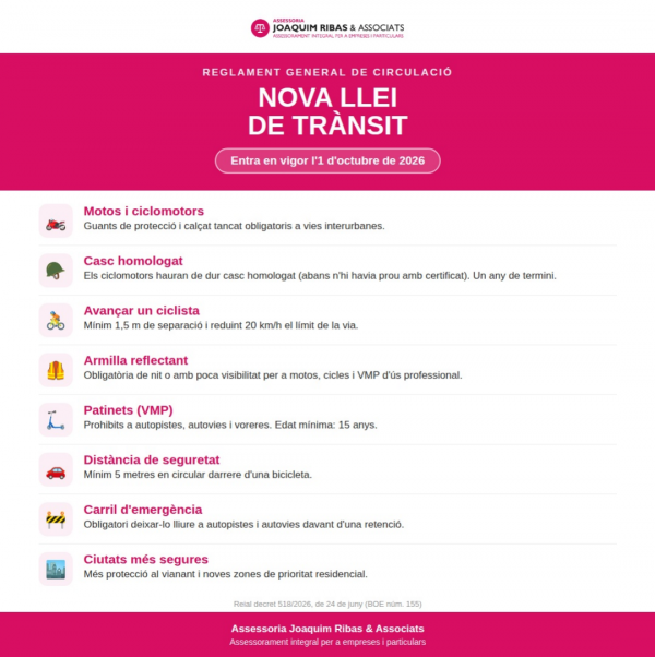 Nova Llei Trànsit octubre 2026